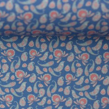 Paisley Bird by jolijou - Kleines Paisley Muster mit Vögel, himmelblau
